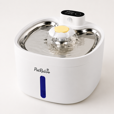 PetRelivo Stream Draadloze Drinkfontein RVS voor Katten en Honden