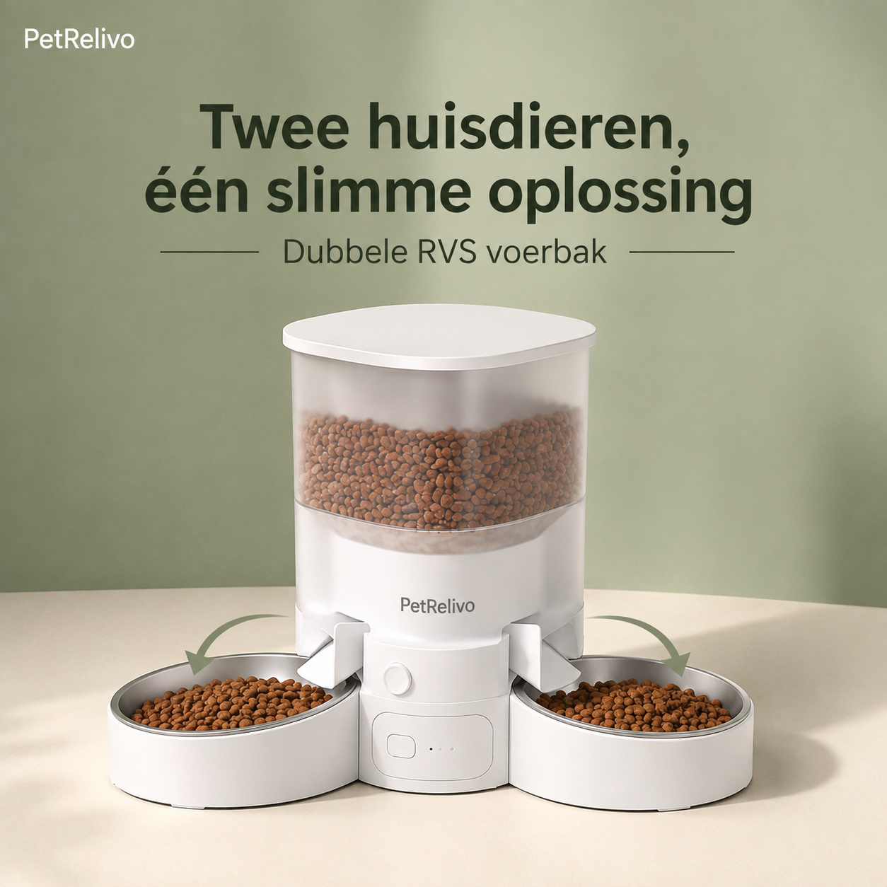 PetRelivo Automatische 5L Voerbak voor Kat en Hond Zwart
